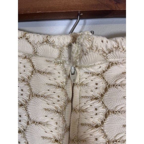 Handmade Maxi Skirt XS Cream Metallic Boho Western Classic Glam Retro Chic 70s - Picture 7 of 12